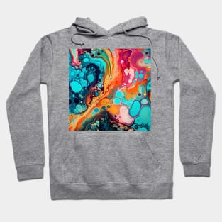 Aquatic Color Fusion Abstract Hoodie